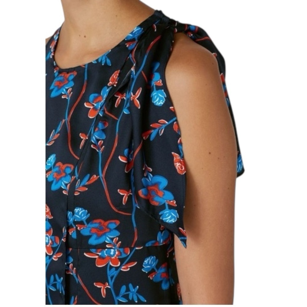 Thakoon Collective Floral Print Sleeveless A-Line Shift Dress - Black - Size 6 - Picture 5 of 12